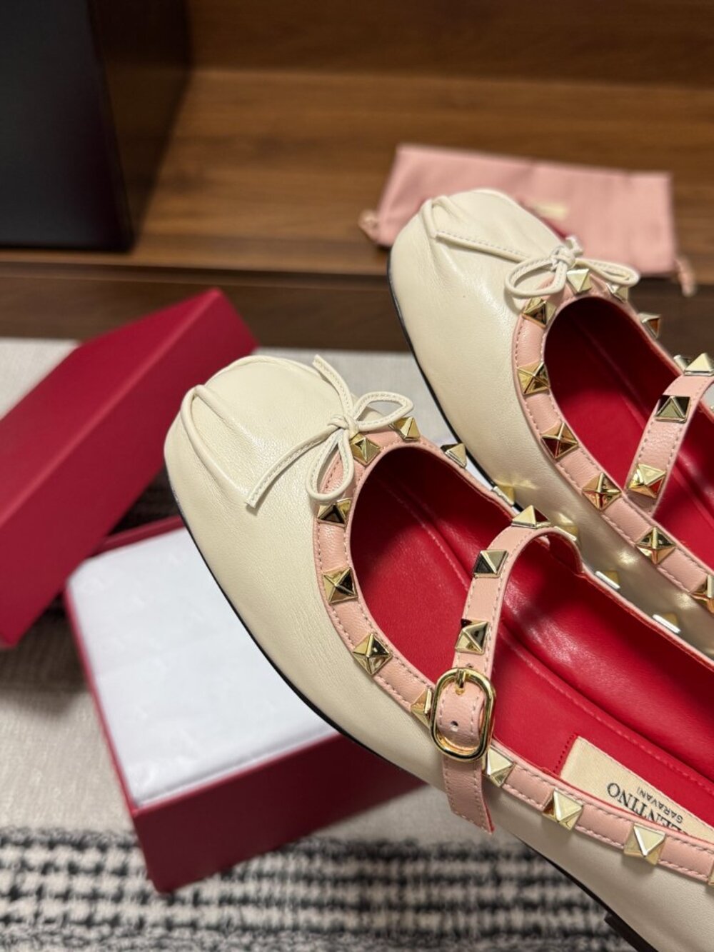 Valentino Rockstud Mary Jane Ballet Flats - Picture 6 of 8